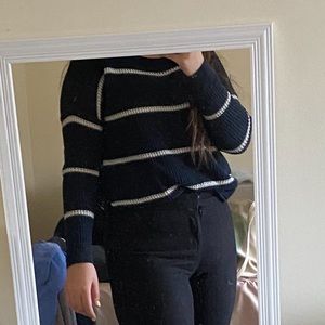 Striped navy and white sweater
